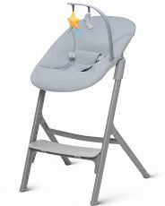 Стільчик для годування Kinderkraft Igee із шезлонгом Calmee Cloudy Grey